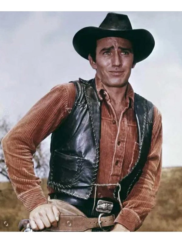 The-Virginian-James-Drury-Black-Leather-Vest