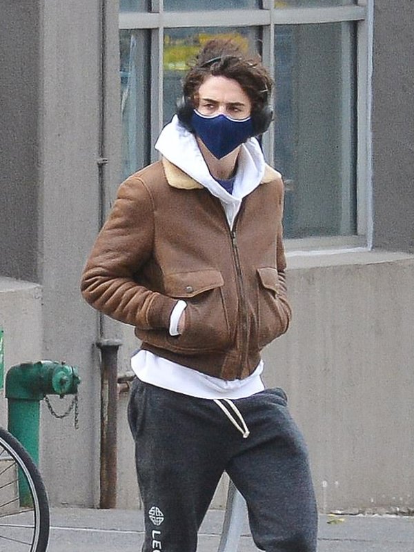 Timothee-Chalamet-Soho-Mesume-Brown-Bomber-Jacket
