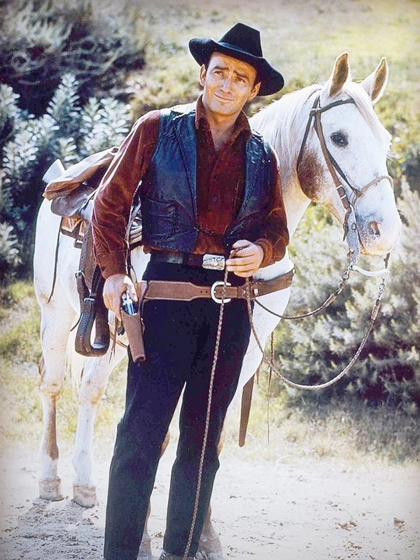 Tv-Series-The-Virginian-James-Drury-Leather-Black-Vest