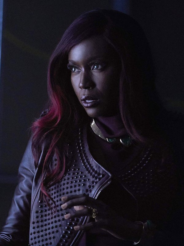Tv-Series-Titans-Anna-Diop-Studded-Brown-Leather-Jacket
