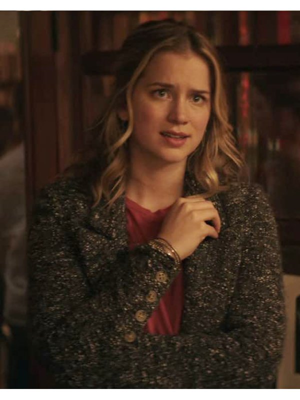 Tv-Series-You-S02-Elizabeth-Lail-Grey-Long-Trench-Coat