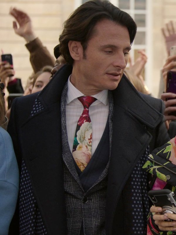 William-Abadie-Emily-In-Paris-Antoine-Lambert-Black-Wool-Trench-Coat