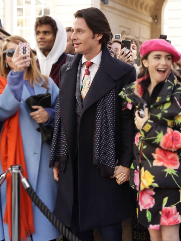 William-Abadie-Emily-In-Paris-Antoine-Lambert-Black-Wool-Trench-Coat