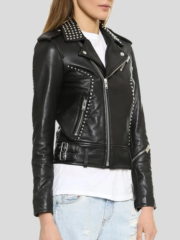 Womens-Studded-Black-Leather-Jacket