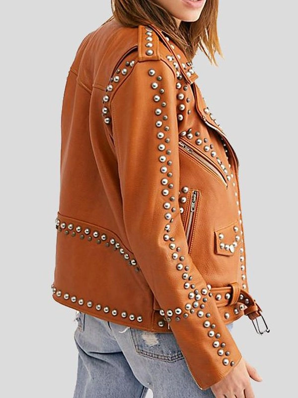 Womens-Leather-Silver-Studded-Jacket