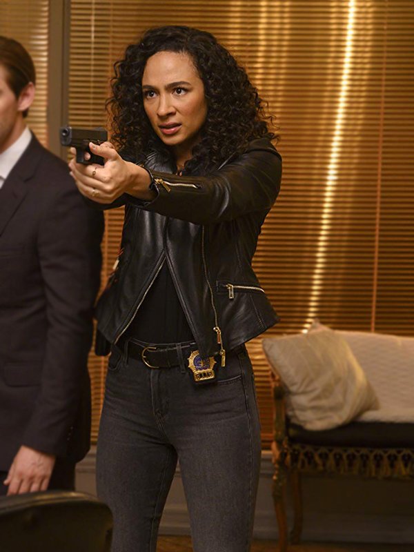 Aurora-Perrineau-Prodigal-Son-Dani-Powell-Black-Leather-Biker-Jacket