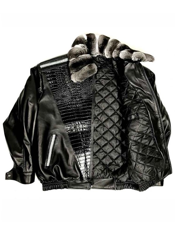 Black-Lambskin-Leather-Jacket-With-Chinchilla-Collar