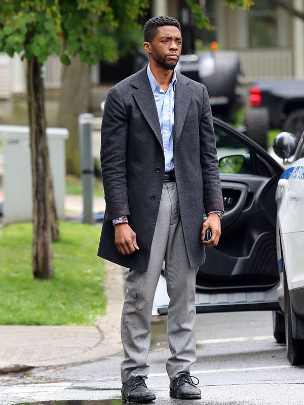 Chadwick Boseman 21 Bridges Black Coat Stars Jackets