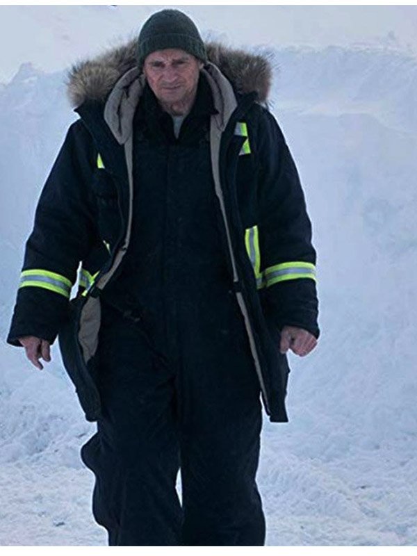 Cold-Pursuit-Liam-Neeson-Blue-Shearling-Hooded-Coat