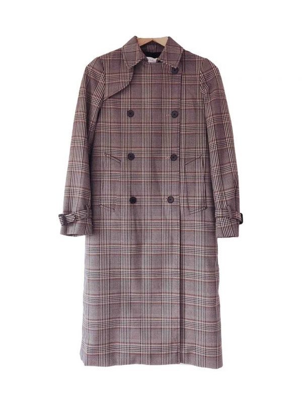 Lucifer-Chloe-Decker-Checked-Wool-Coat