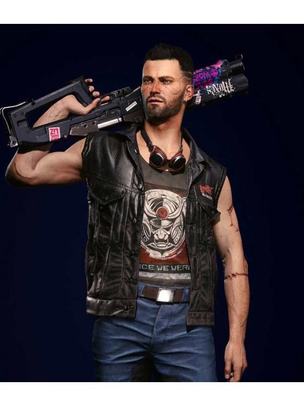 Video-Game-Cyberpunk-2077-V-Nomad-Leather-Black-Vest