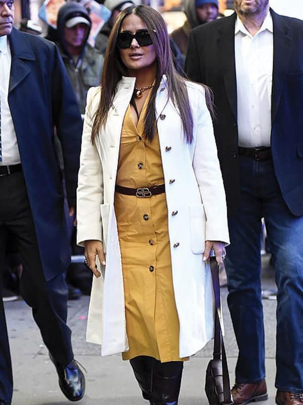 Salma-Hayek-Leather-Coat