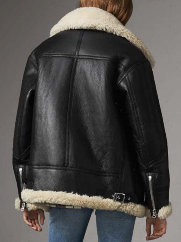 Womens-Aviator-Ivory-Shearling-Black-Leather-Jacket