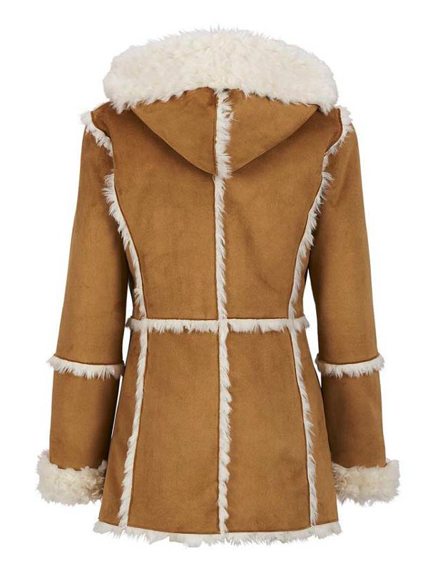 Womens-Brown-Suede-Leather-Fur-Overcoat-With-Hood