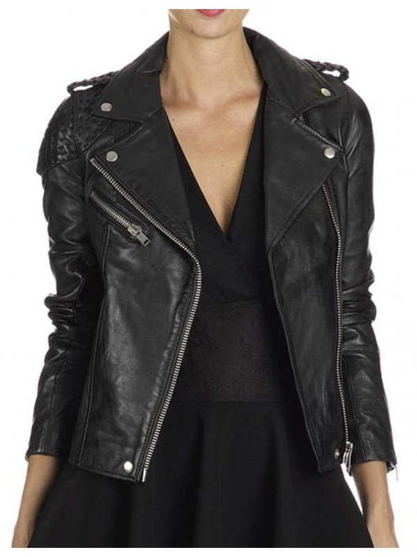 Arrow-Katie-Cassidy-Black-Motorcycle-Jacket Arrow-Katie-Cassidy-Black-Motorcycle-Jacket