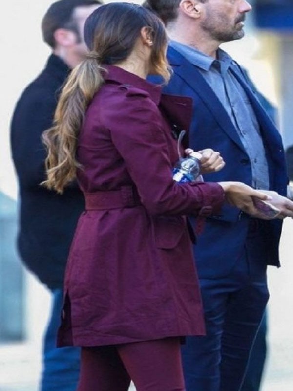 Eiza-Gonzalez-Baby-Driver-Trench-Coat