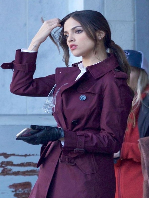 Eiza-Gonzalez-Baby-Driver-Trench-Coat