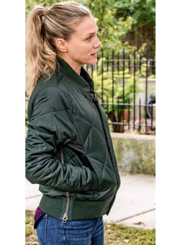 Hailey-Upton-Tv-Series-Chicago-P.D.-Green-Quilted-Bomber-Jacket