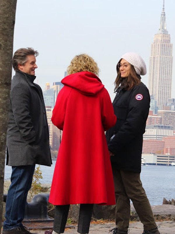 Julia-Garner-Modern-Love-Hooded-Wool-Coat