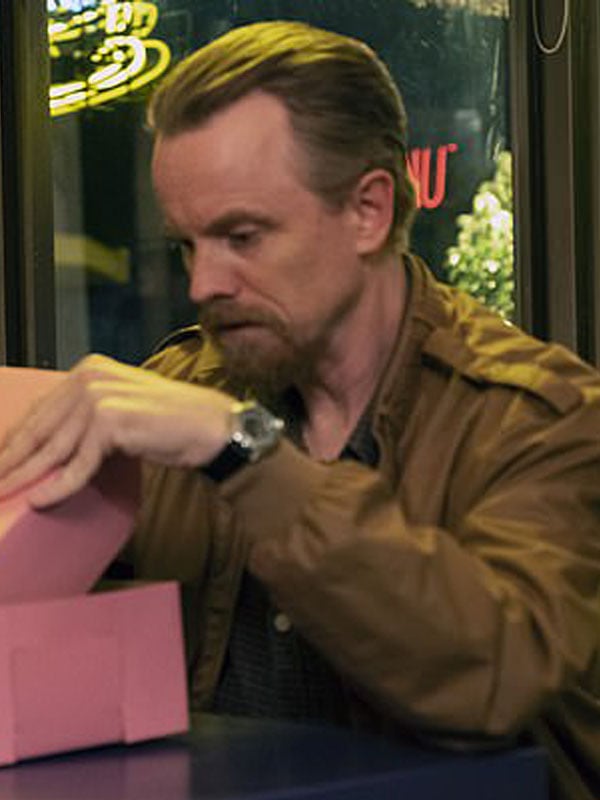 Leslie-Peterson-Good-Girls-David-Hornsby-Brown-Bomber-Jacket