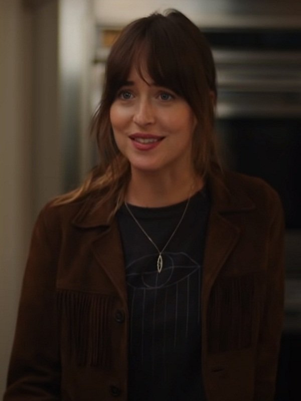 Maggie-The-High-Note-Dakota-Johnson-Brown-Fringe-Jacket