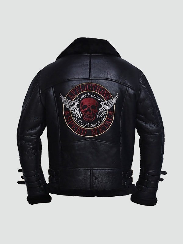 Mens-Black-Shearling-Biker-Leather-Jacket