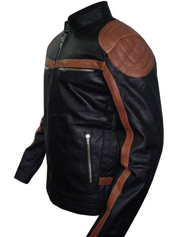 Mens-Brown-Strips-Leather-Jacket