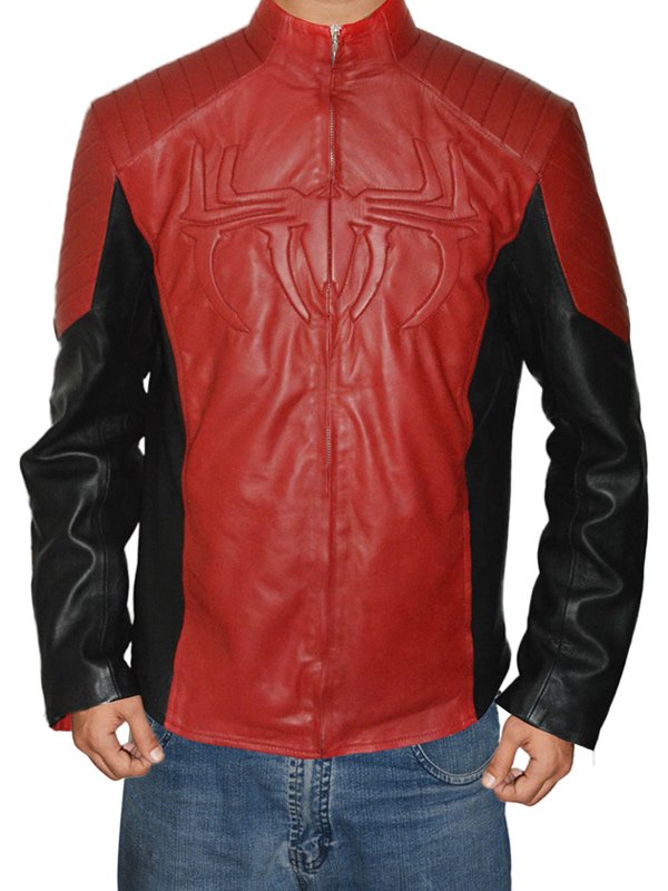 Spider-Man-Superhero-Red-Leather-Jacket