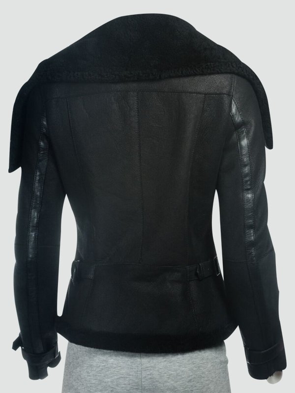 Womens-Black-Sheepskin-Large-Collar-Jacket