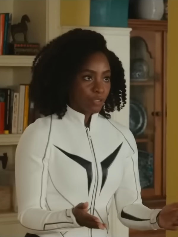 The Marvels Monica Rambeau White Leather Jacket