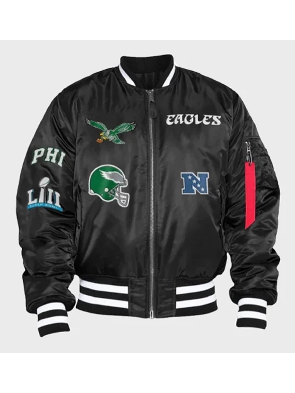 PHILADELPHIA EAGLES BLACK BOMBER JACKET