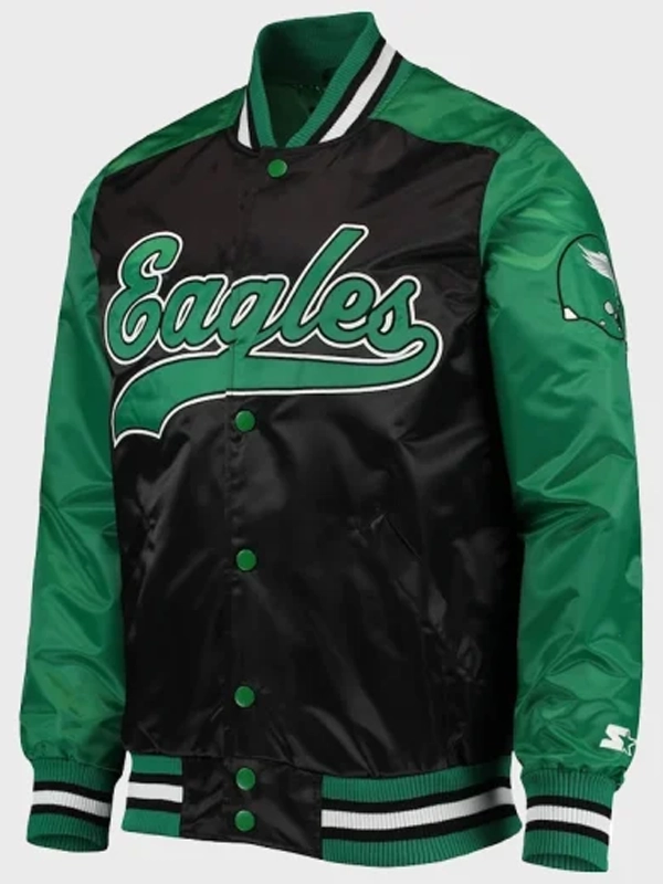 PHILADELPHIA EAGLES BLACK AND GREEN STARTER JACKET