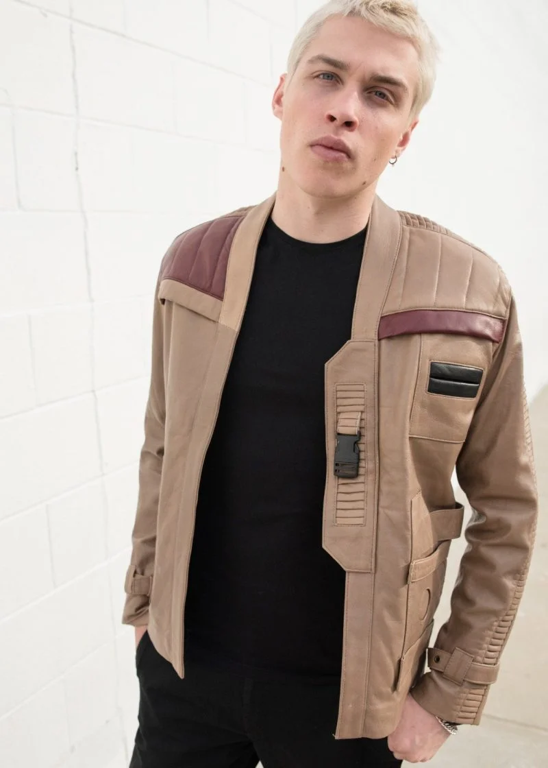 Mens Finn Light Brown Rebel Leather Jacket
