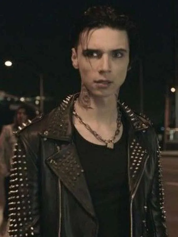 American Satan Andy Biersack Spiked Black Leather Jacket