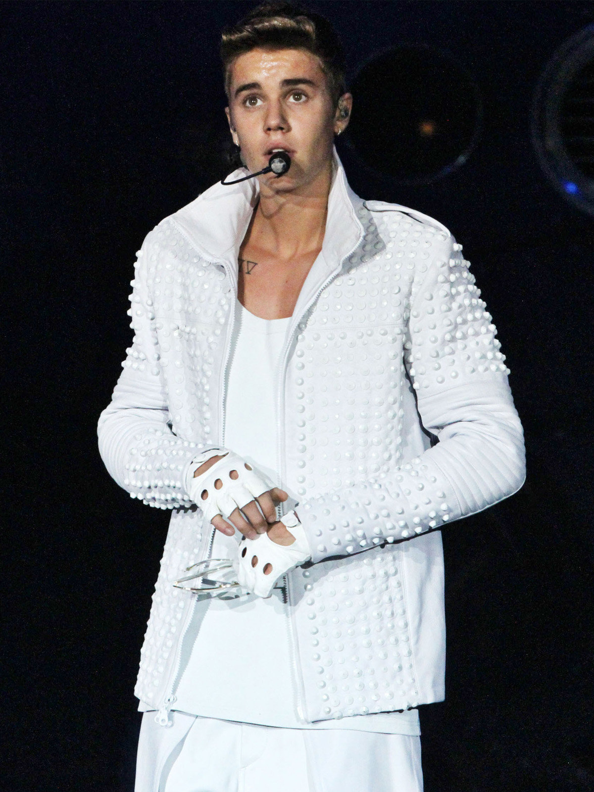 Justin Bieber Believe Tour 2013 White Jacket