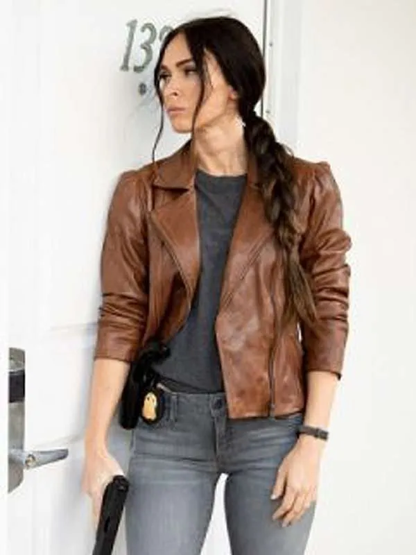 Megan Fox Midnight in the Switchgrass Biker Brown Jacket