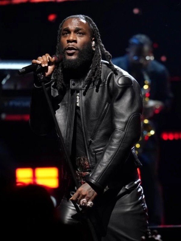 NBA All Star 2023 Burna Boy Black Leather Jacket