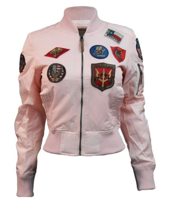 Women’s Top Gun MA-1 Baby Pink Bomber Jacket
