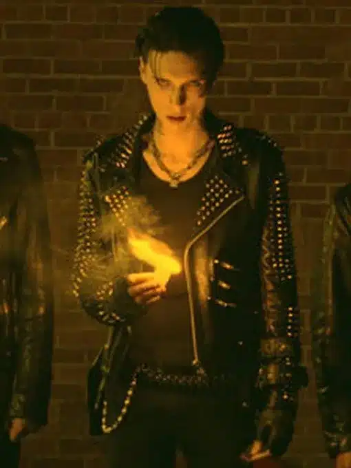 American Satan Andy Biersack Spiked Black Leather Jacket