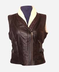 The Walking Dead Andrea Harrison Brown Leather Vest