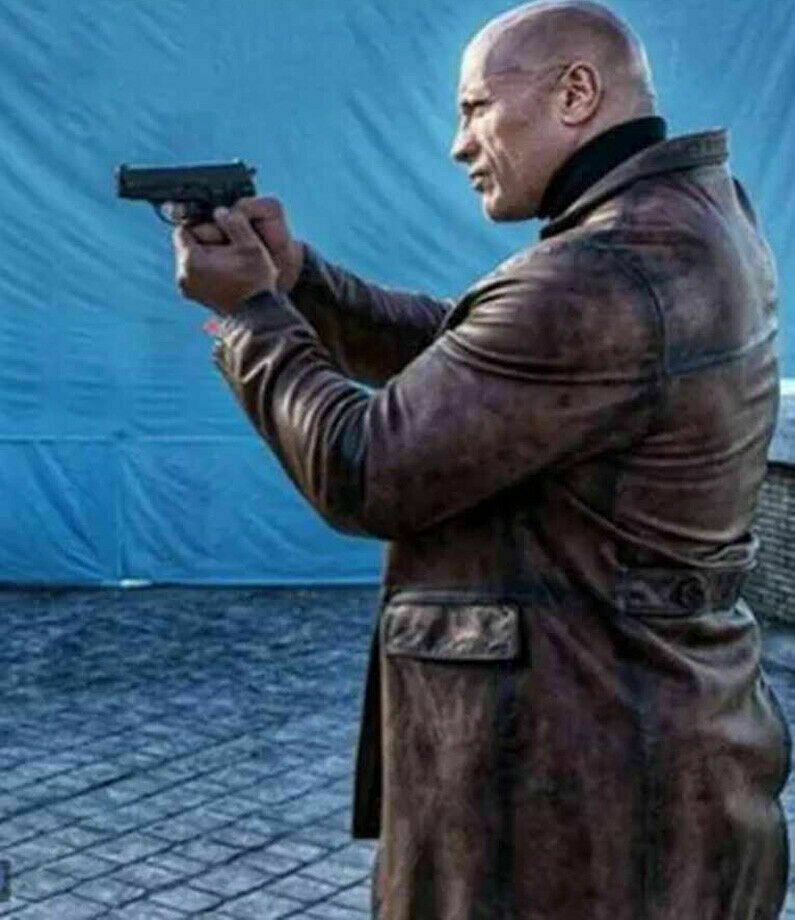 Dwayne Johnson Red Notice Brown Leather Jacket