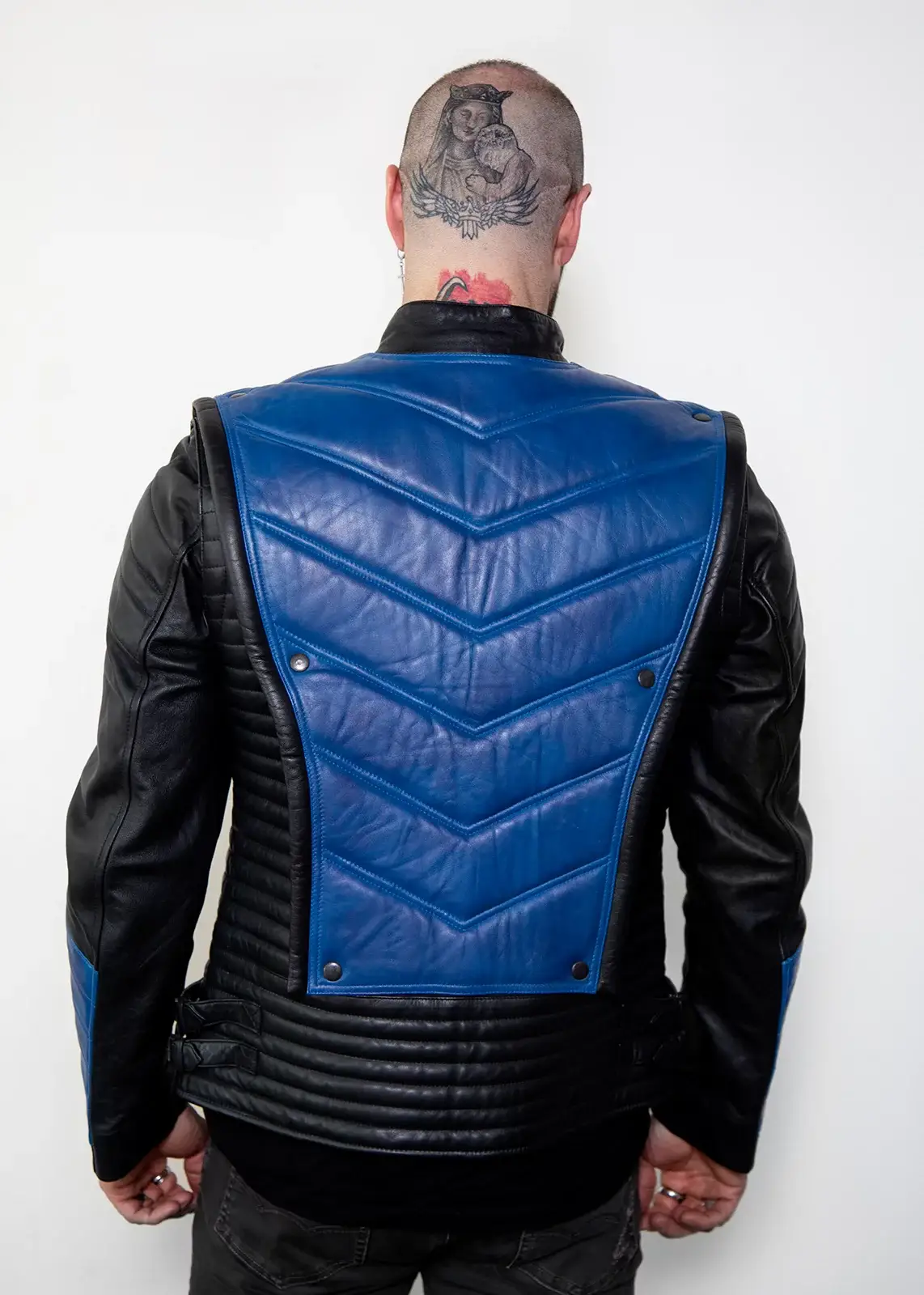 Mens Blue Ninja Leather Jacket