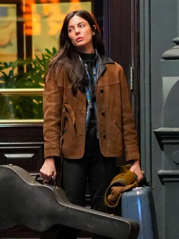 Monica Barbaro A Complete Unknown Brown Leather Jacket