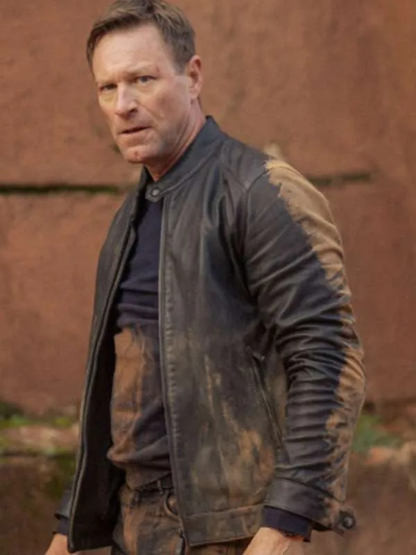 Aaron Eckhart Chief of Station 2024 Leather Jacket