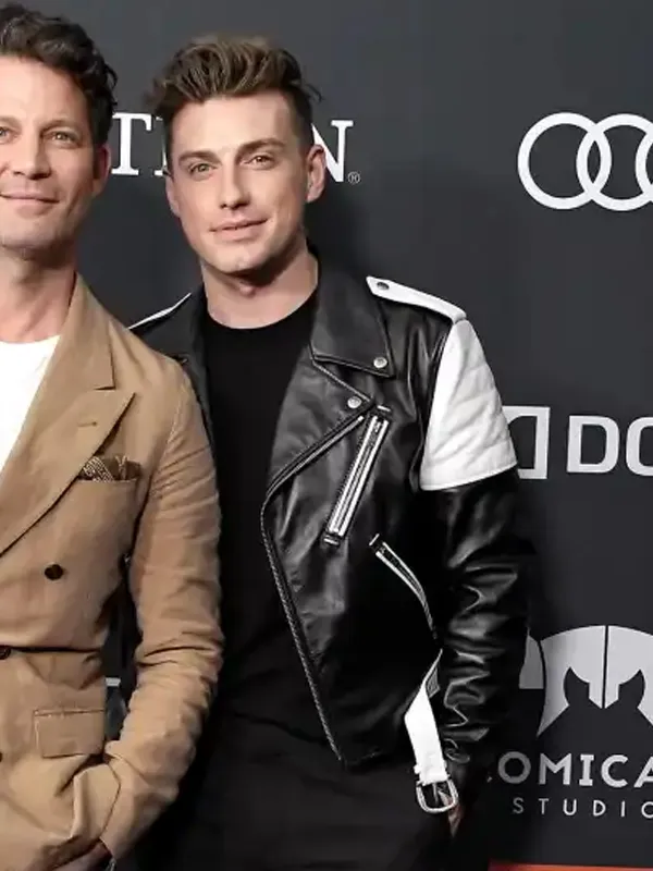 Avengers Endgame Jeremiah Brent Black and White Biker Leather Jacket