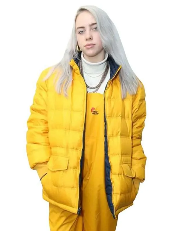 Billie Eilish Yellow Puffer Jacket
