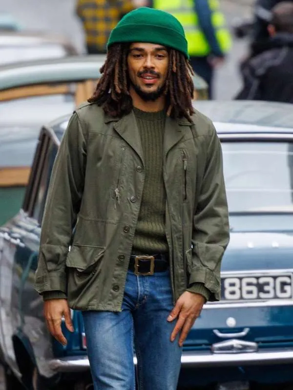 Kingsley Ben-Adir Bob Marley One Love Green Jacket