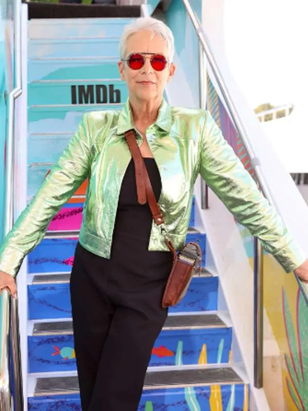 Jamie Lee Curtis Borderlands Green Leather Jacket