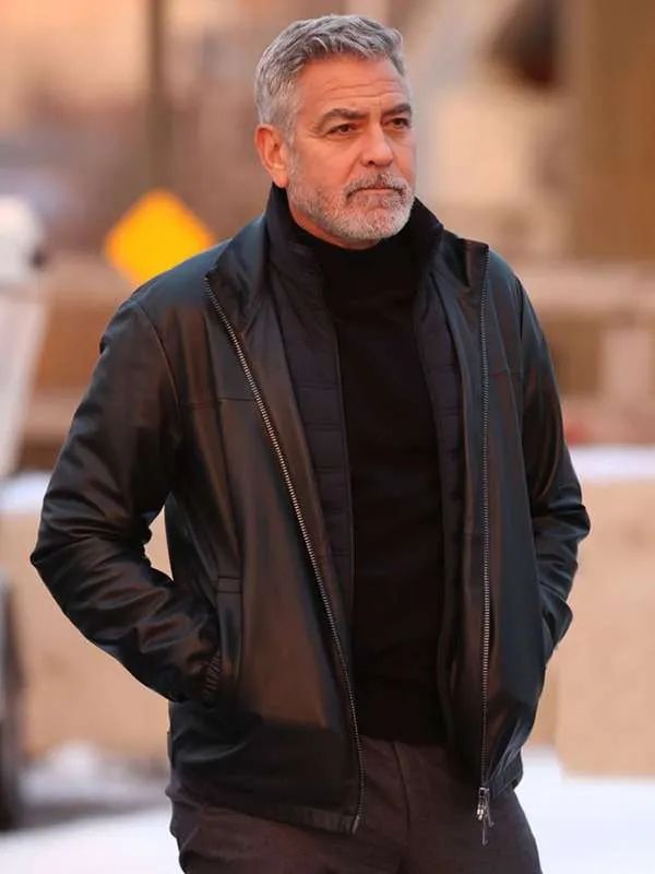 George Clooney Wolfs 2024 Leather Jacket
