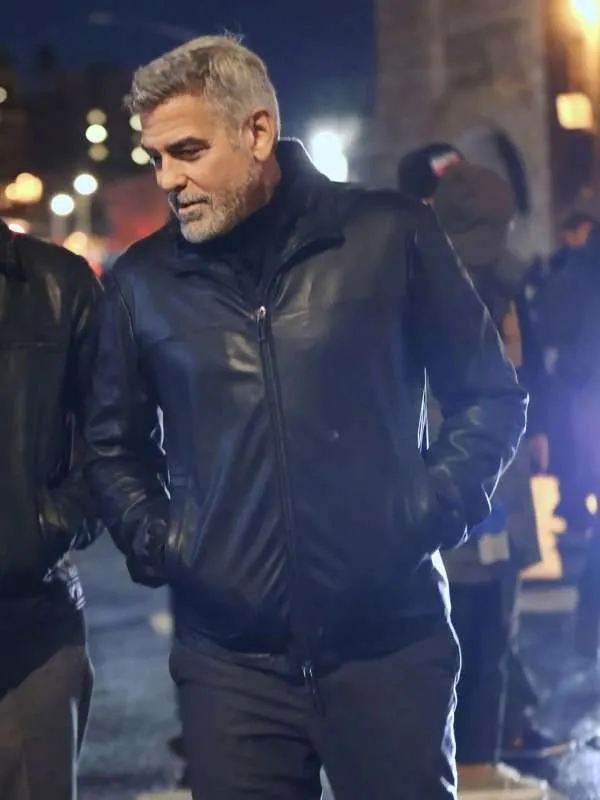 George Clooney Wolfs 2024 Leather Jacket